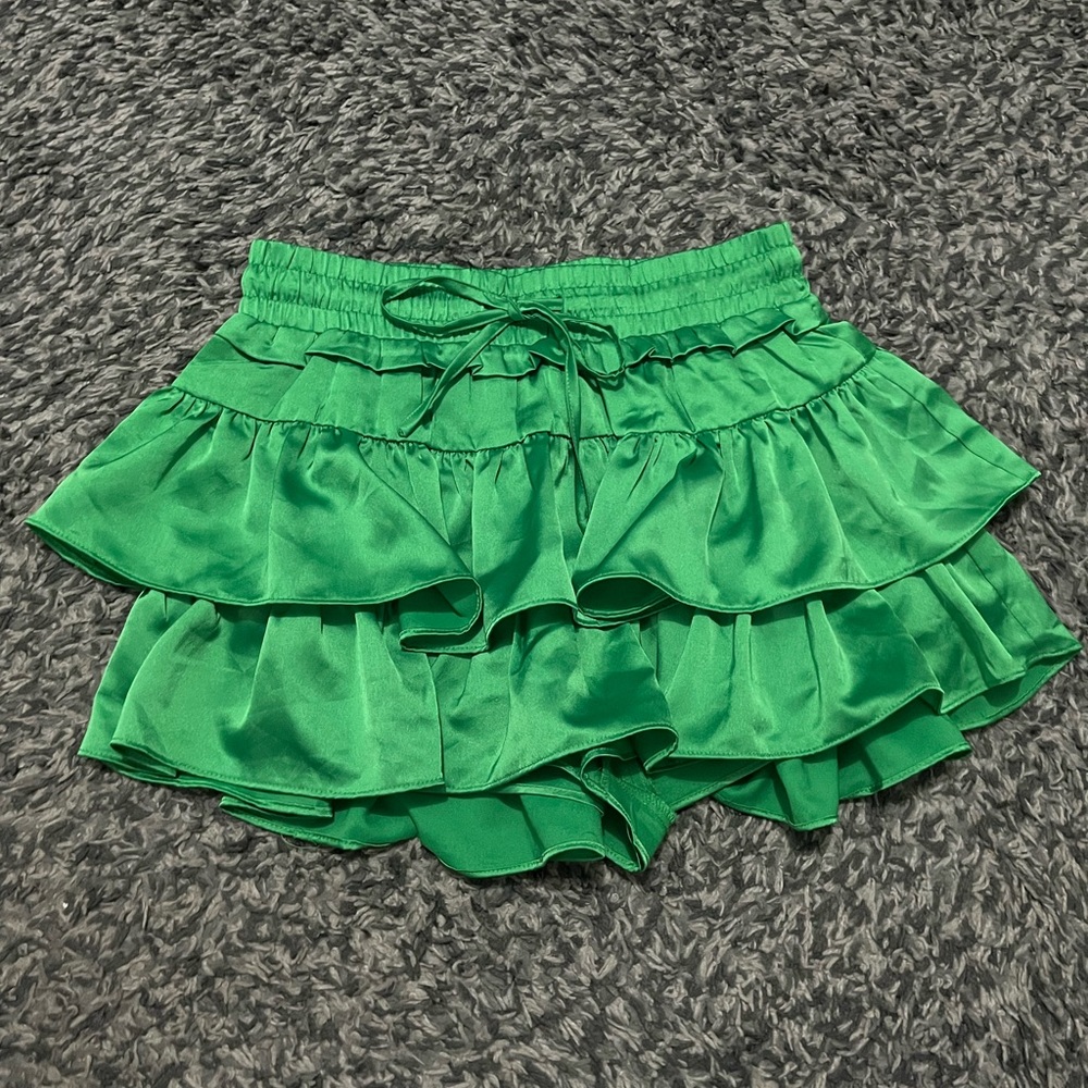 Day + Moon Ruffle Skort Green Size Small